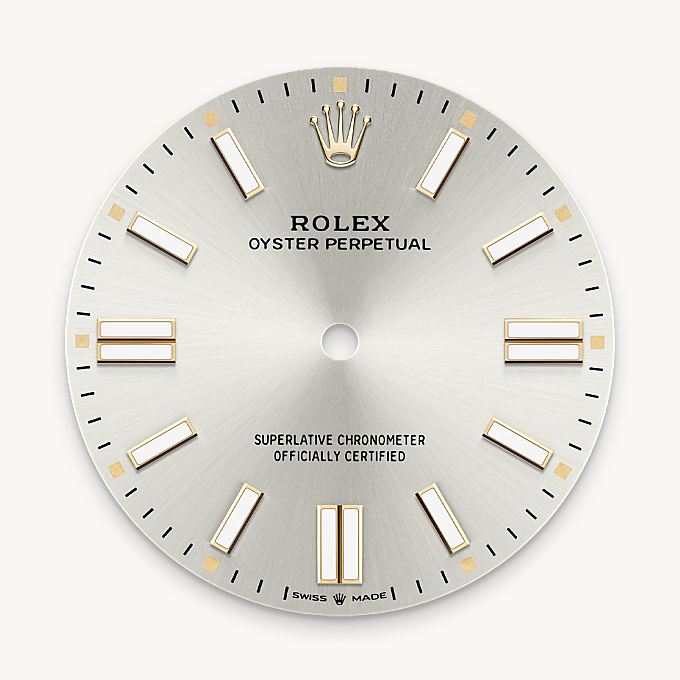 Rolex Oyster Perpetual 41, Esfera plateada