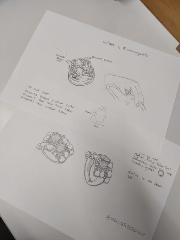 Sketch of high jewelry designs