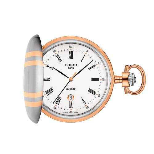Reloj Tissot bolsillo Savonnette chapado en latón y paladio 48,5mm