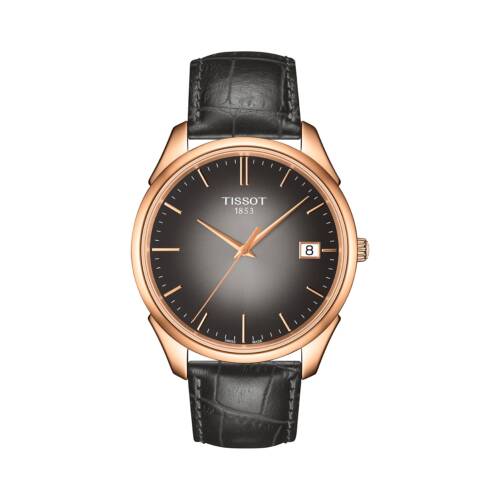 Reloj Tissot en oro rosa y correa de Piel negra 40mm