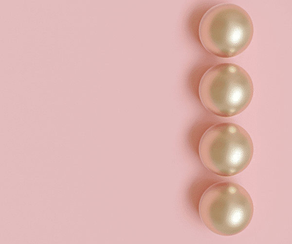 Cuatro perlas perfectamente redondas