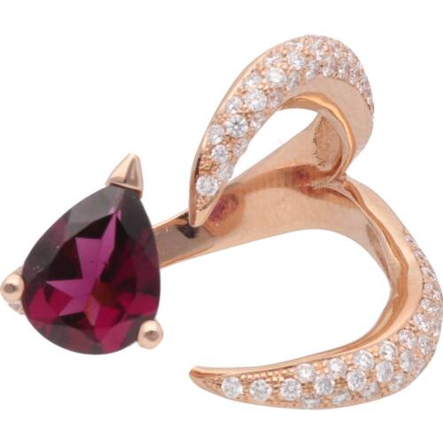 Rose gold diamonds and garnet ring