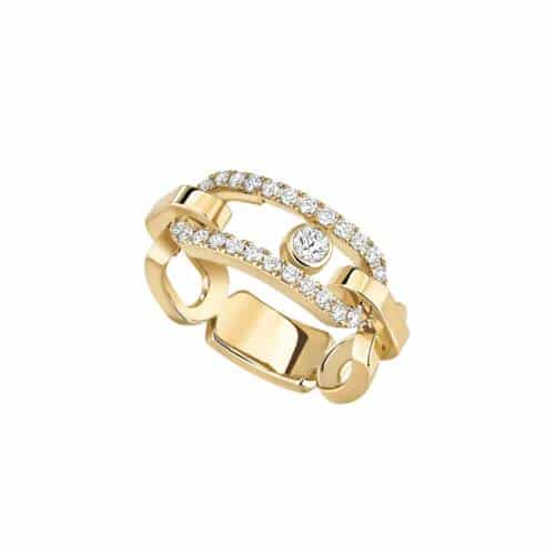 Move Link ring in yellow gold
