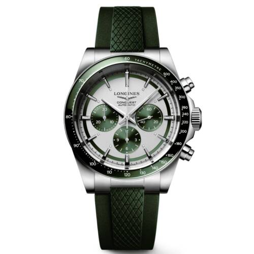 Longines Conquest de Caucho verde