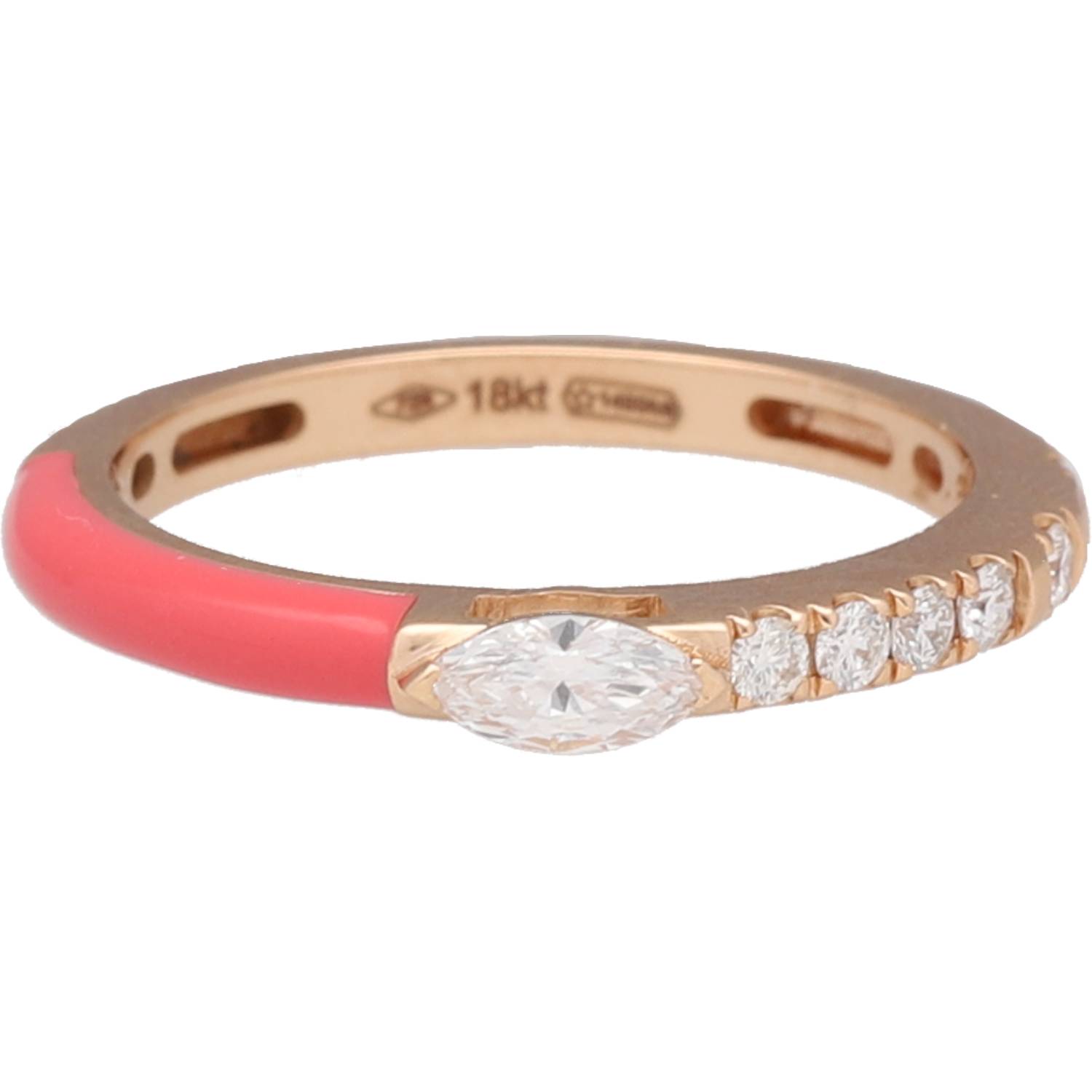 Ro Rosa Sortija oro rosa y Esmalte rosa | Joyería Gordillo