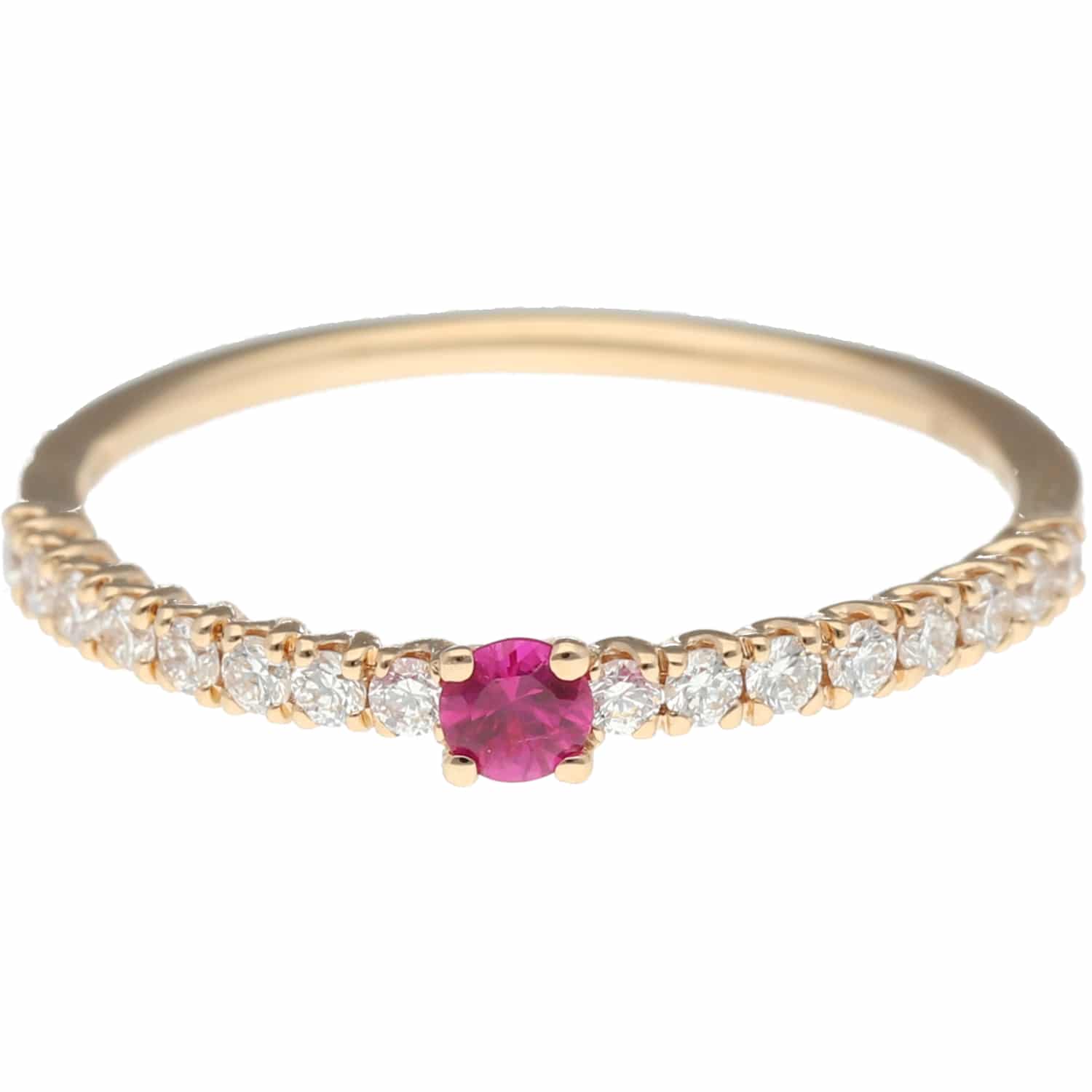 Sortija Oro rosa con Rubí y diamantes | Joyería Gordillo