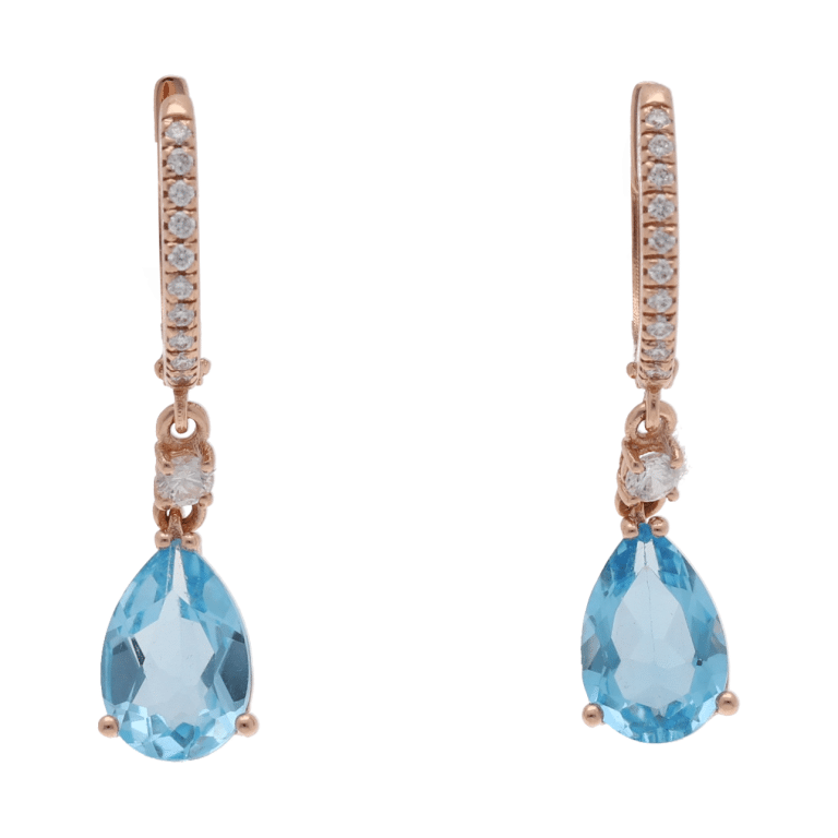 Rose gold and topaz earrings