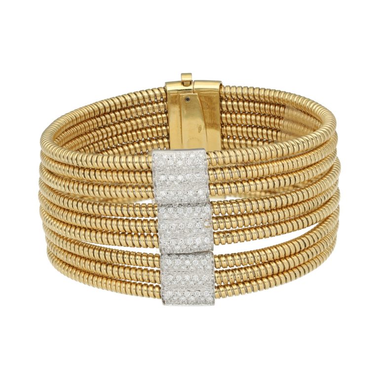 Pulsera de oro amarillo con diamantes