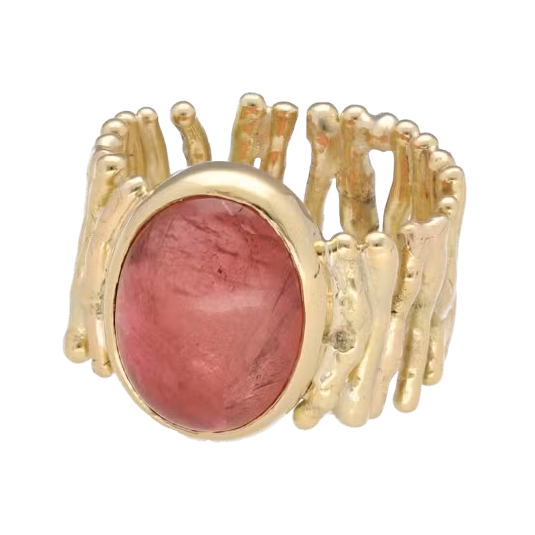 Anillo oro amarillo y Turmalina