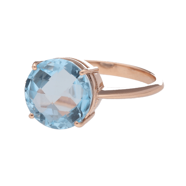 sortija de oro rosa y topacio