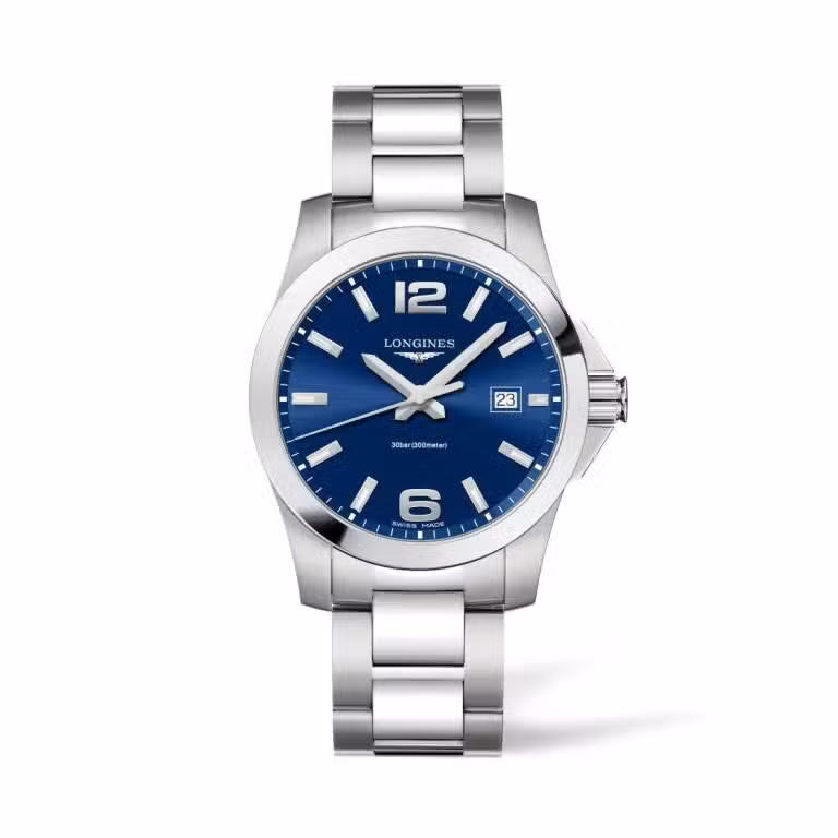 Longines Conquest en acero y esfera azul 41mm