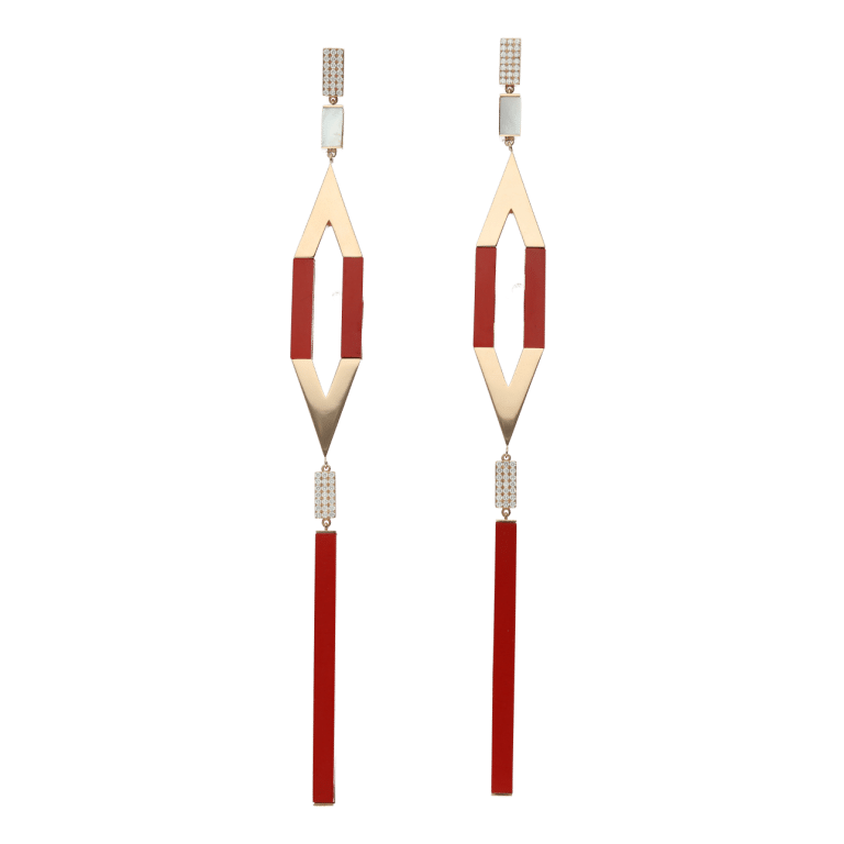 Lempicka Coral Pendiente Largo