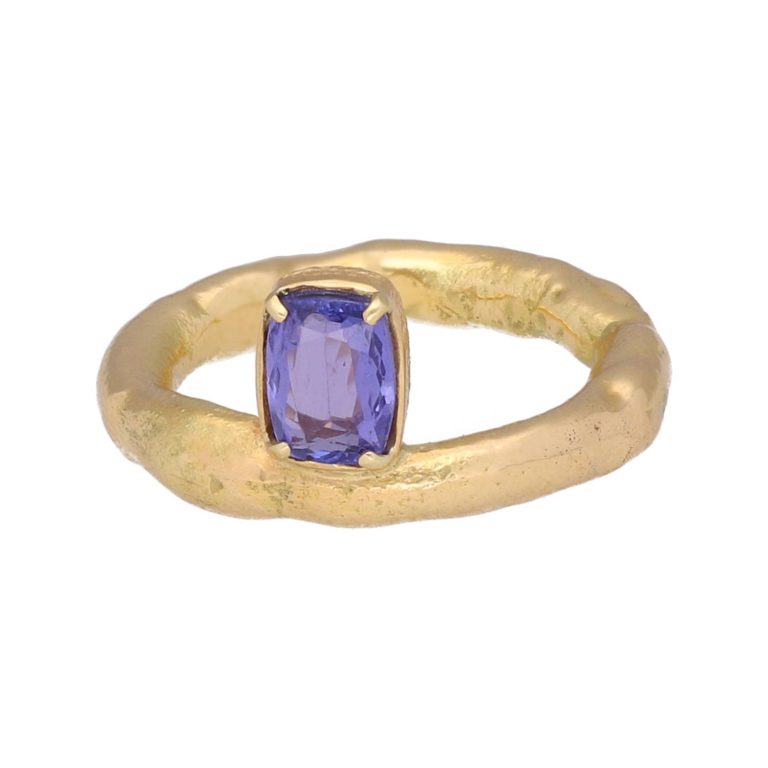Anillo oro y tanzanita