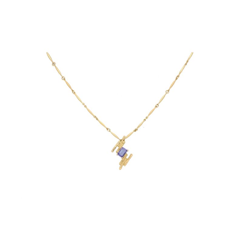 Gargantilla Anaid oro amarillo y tanzanita