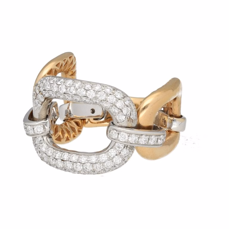 Anillo eslabones en oro rosa
