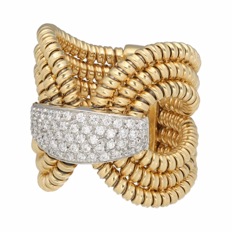 Anillo en oro amarillo y diamantes
