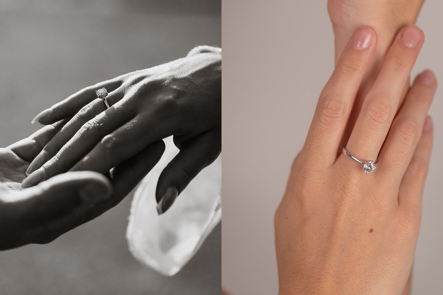 manos con anillos solitarios