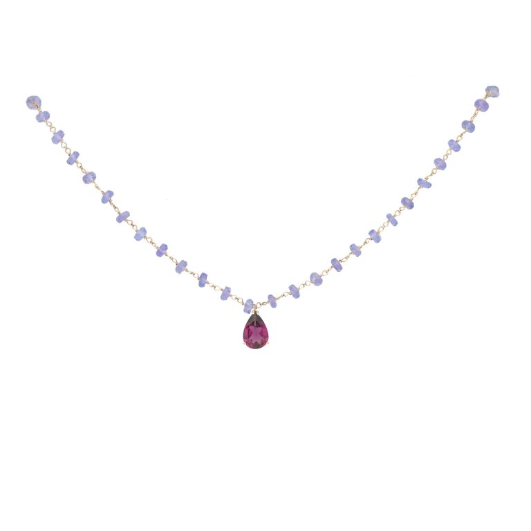 Gargantilla con Rodolita y tanzanitas