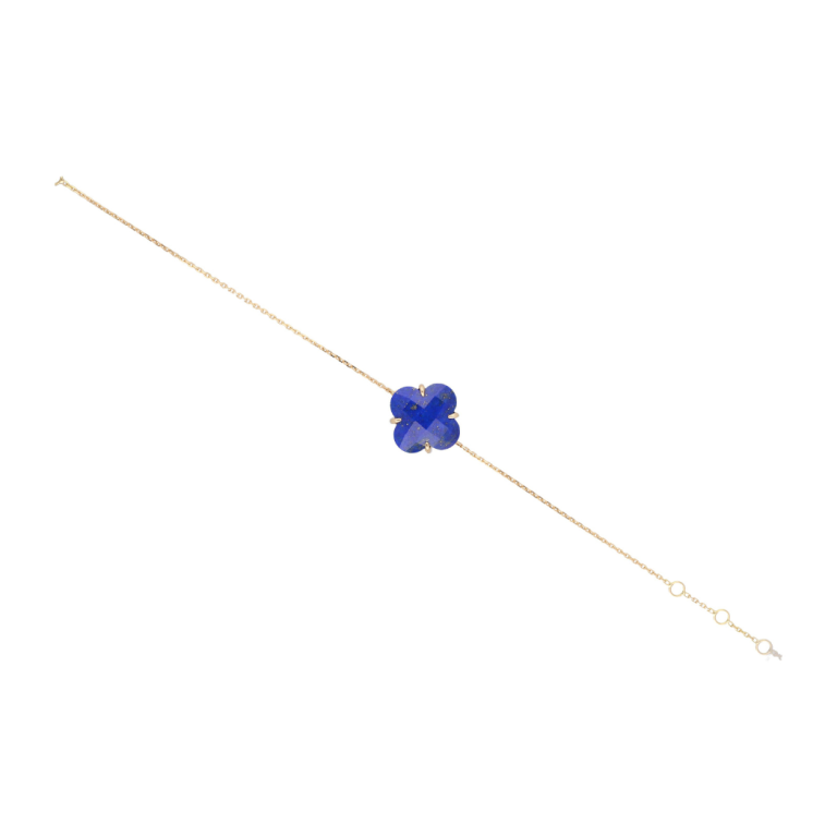 Pulsera de oro amarillo y lapislázuli