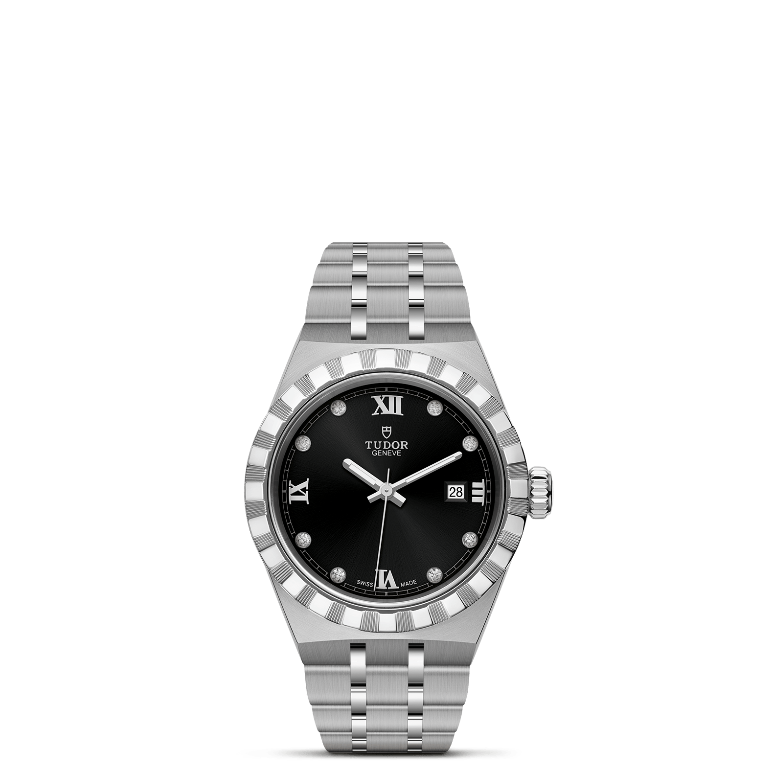 Tudor Royal 28mm Negro con diamantes