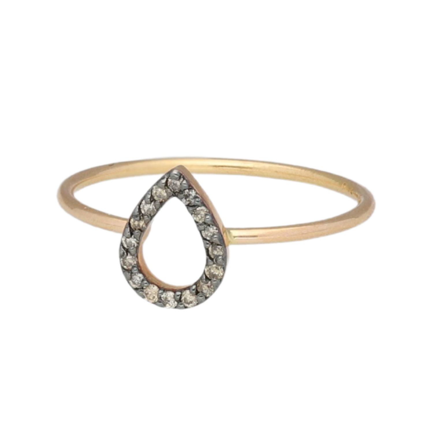 Sortija oro rosa y diamantes brown