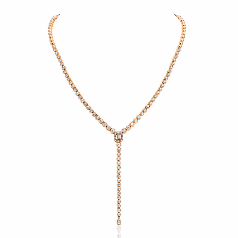Gargantilla oro rosa y diamante brown