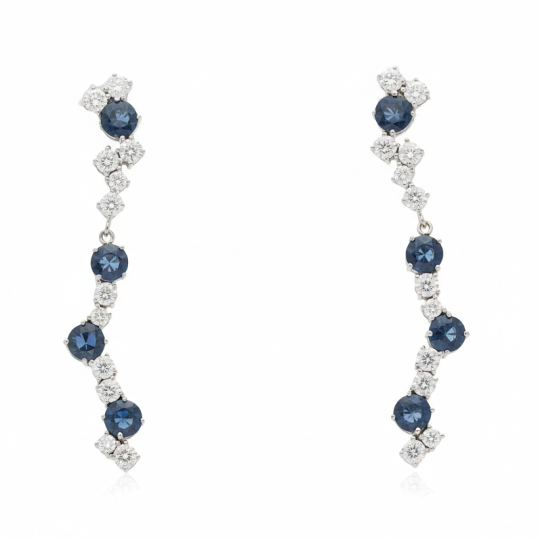 Pendientes Novia con zafiros