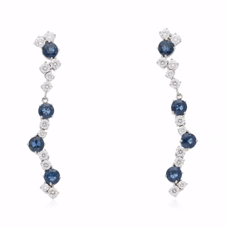Pendientes Novia con zafiros