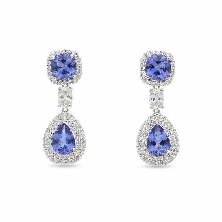 Pendientes Novia con Tanzanita azul