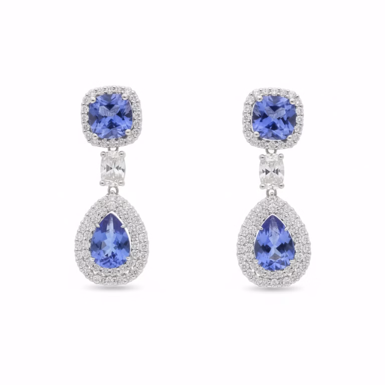 Pendientes Novia con Tanzanita azul