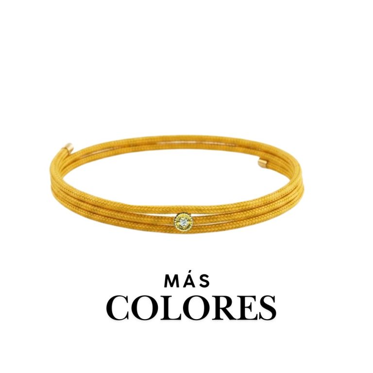 Pulsera diamante baño oro amarillo magnetica circulo