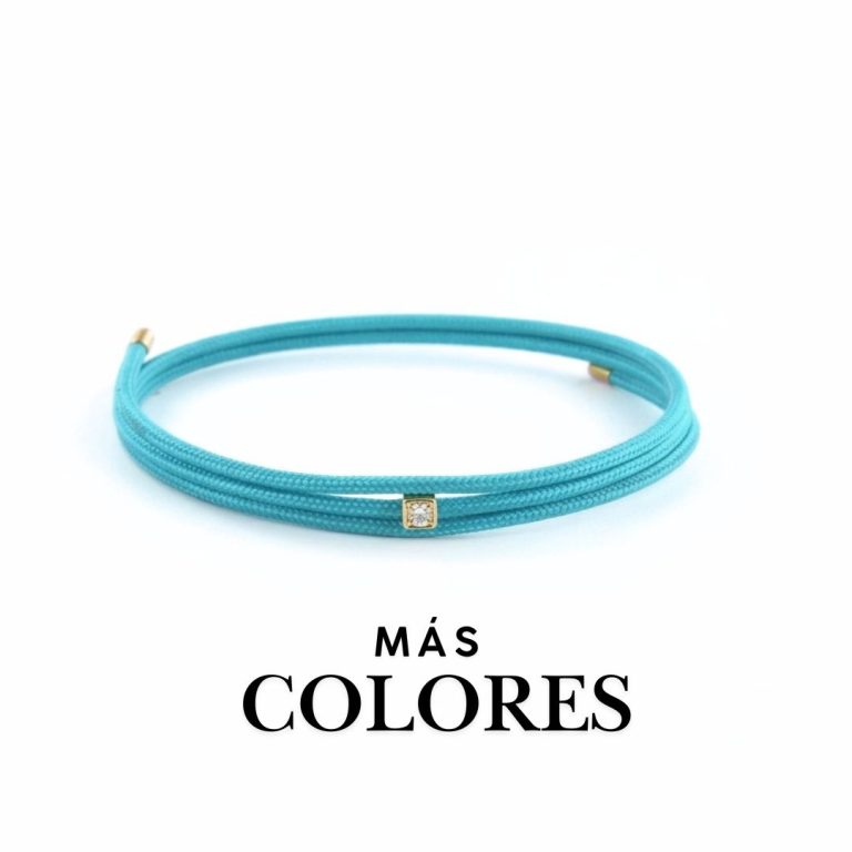 Pulsera diamante baño oro amarillo magnetica cuadrado