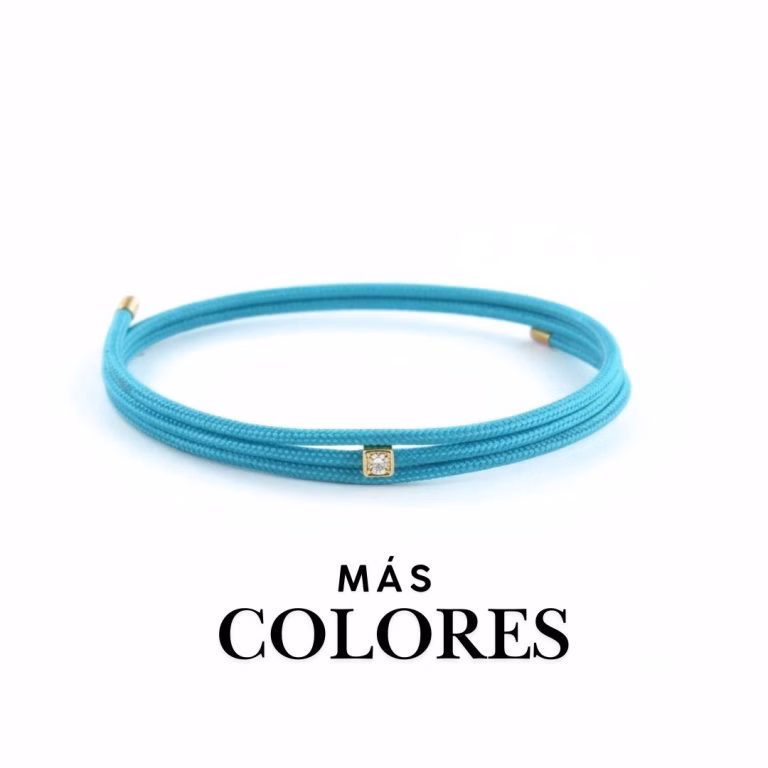 Pulsera diamante baño oro amarillo magnetica cuadrado