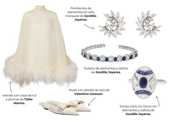 joyas para vestido corto de novia