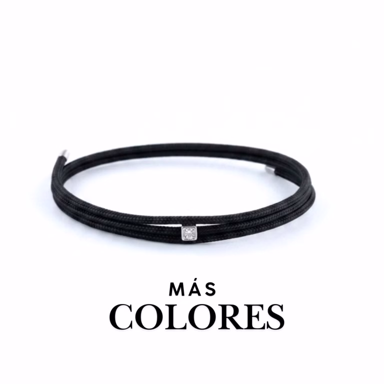 Pulsera diamante plata bañada en oro blanco