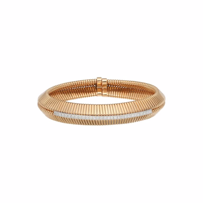 Brazalete oro rosa con diamantes