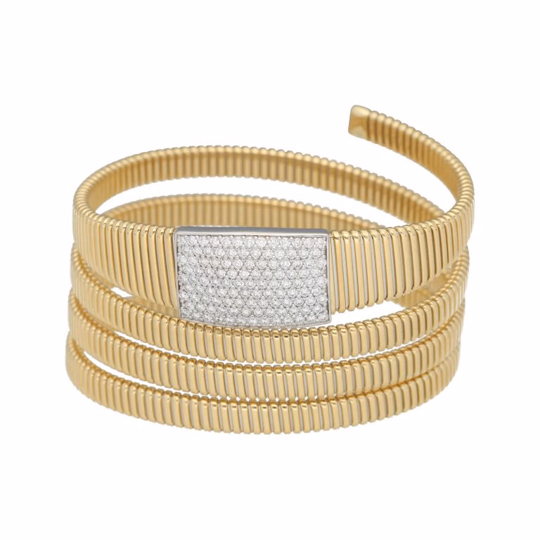 Brazalete oro amarillo con diamantes