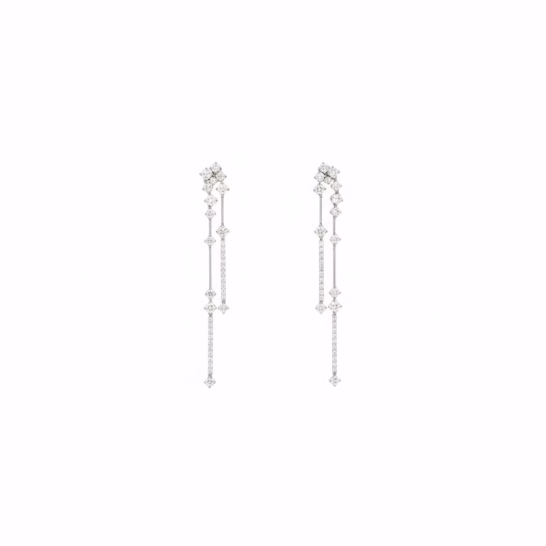 Pendientes novia oro blanco con diamantes