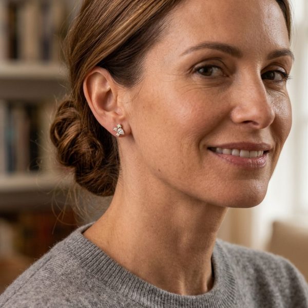 Mujer con pendientes