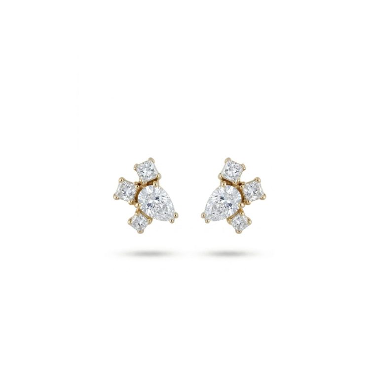 Pendientes con diamantes pera y princesa
