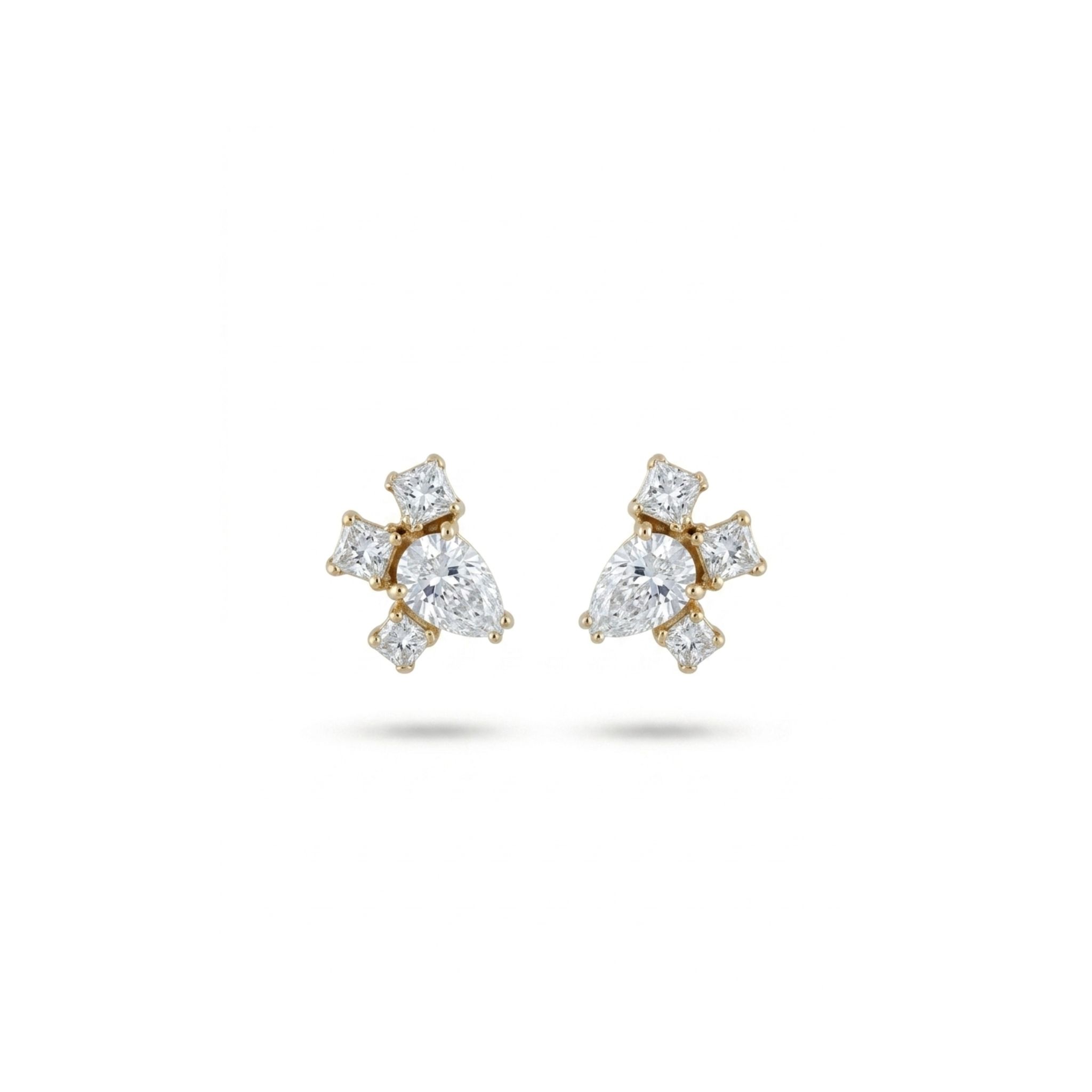 Pendientes con diamantes pera y princesa