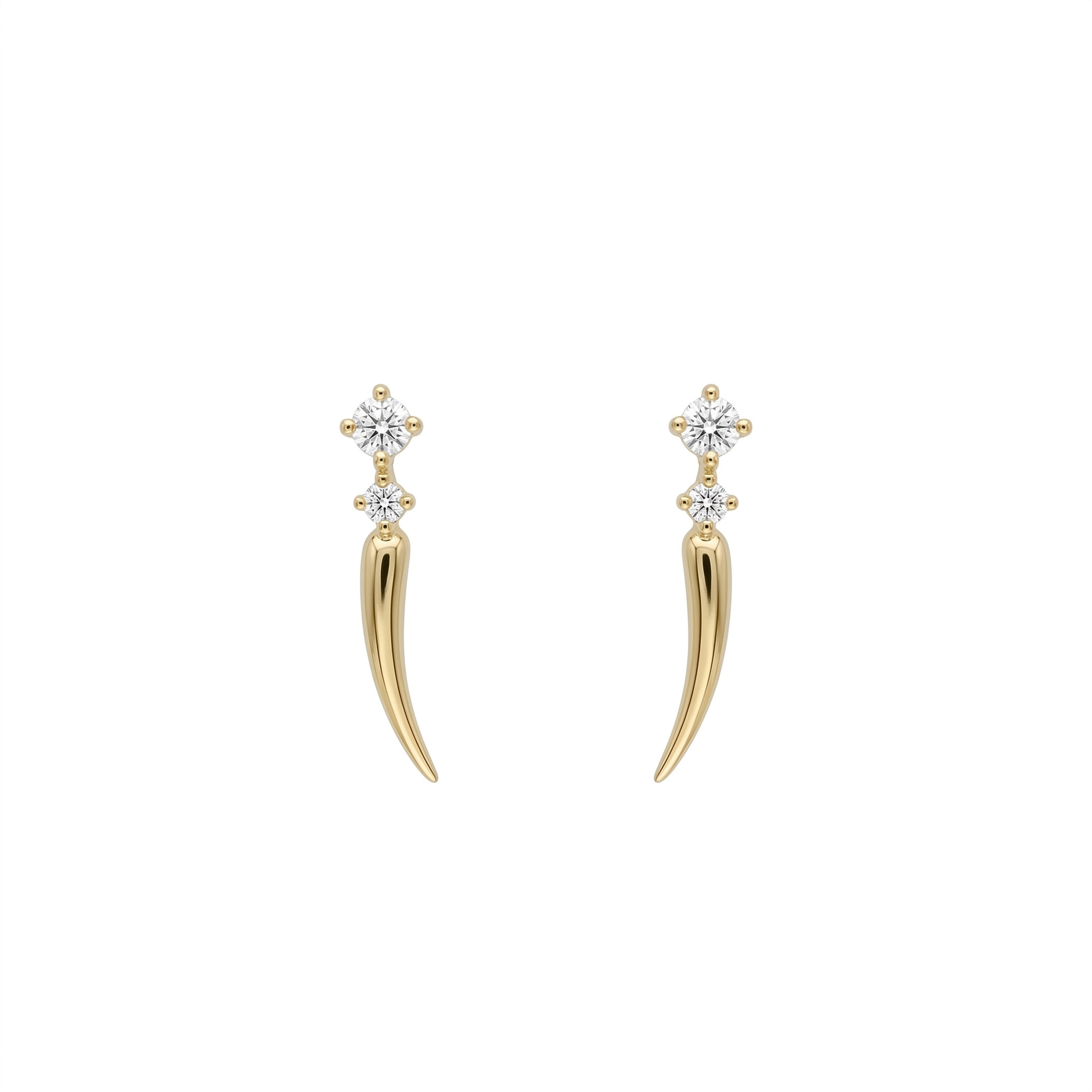 Pendientes cortos oro amarillo con diamantes