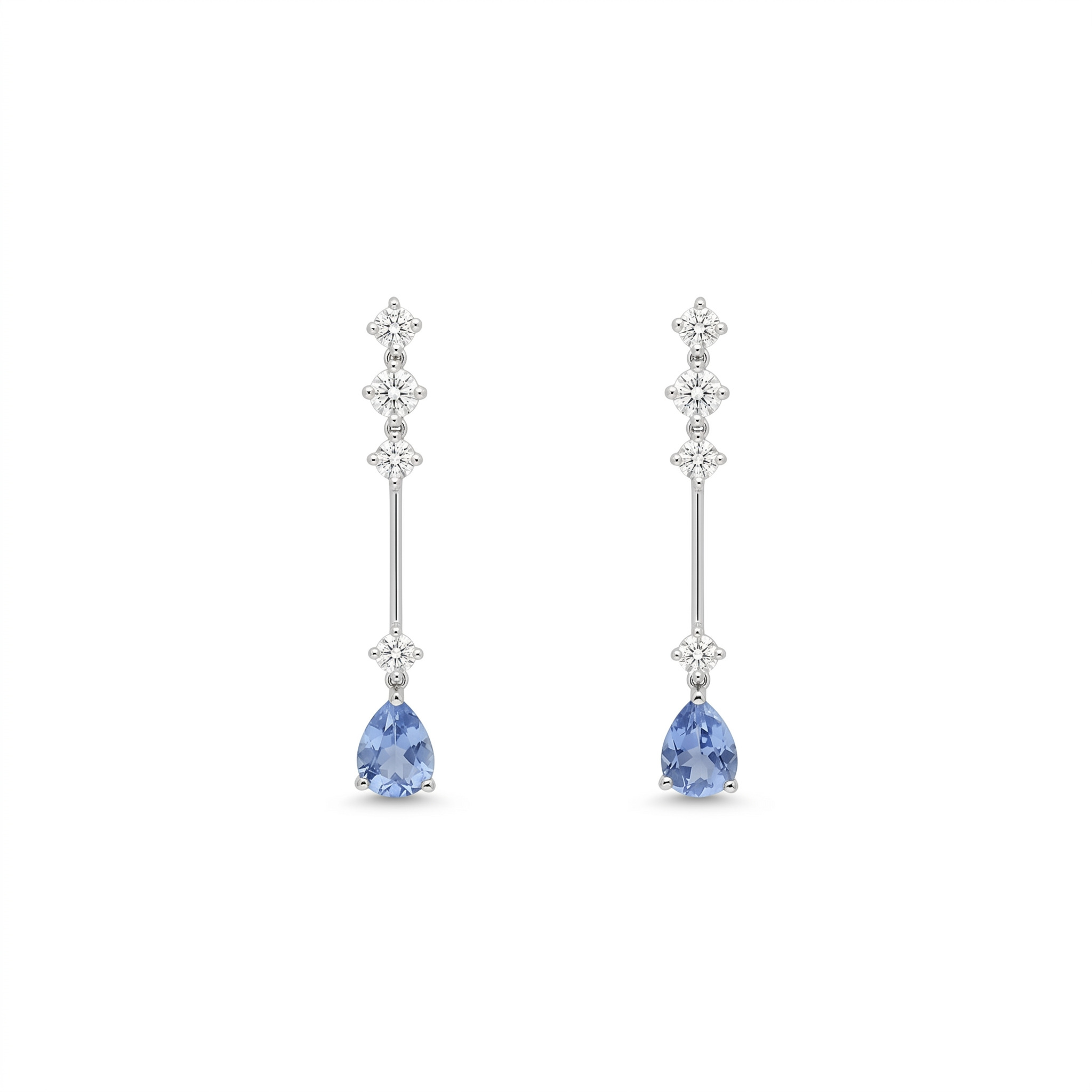 White gold earrings with sapphires