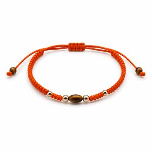 Pulsera macramé Naranja Ojo de tigre
