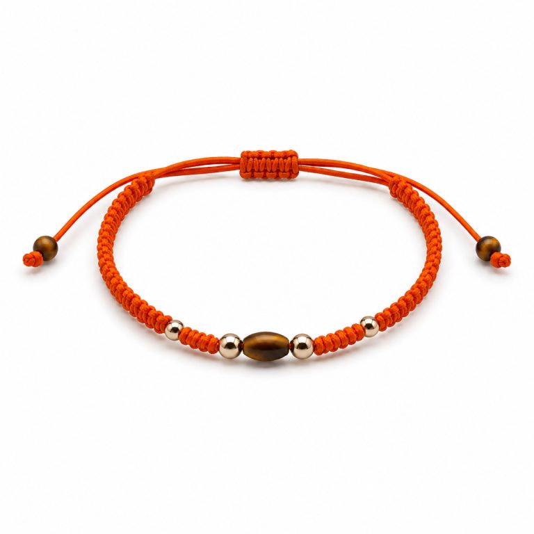 Pulsera macramé Naranja Ojo de tigre