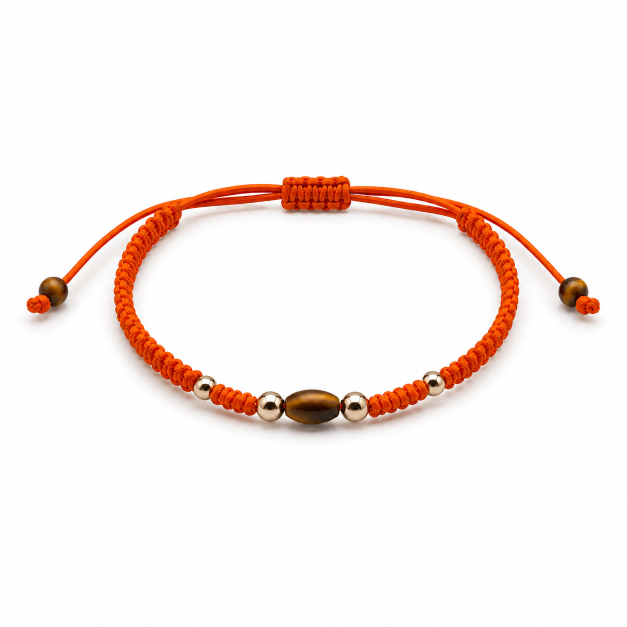 Pulsera macramé Naranja Ojo de tigre