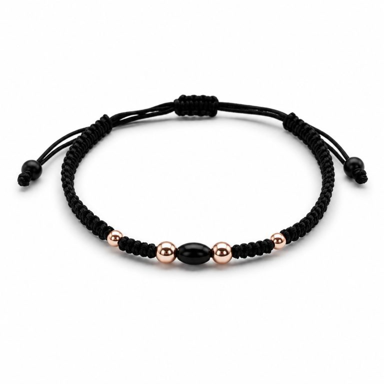 Pulsera macramé Negra Onix