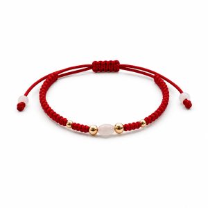 Pulsera macramé Rojo Madreperla