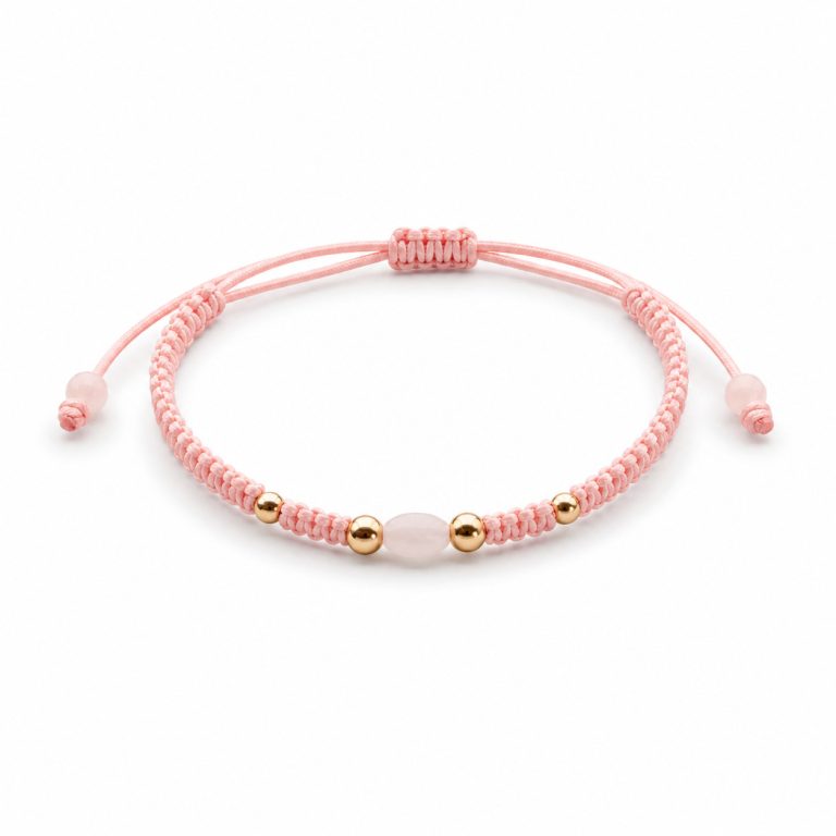 Pulsera macramé Rosa Madreperla