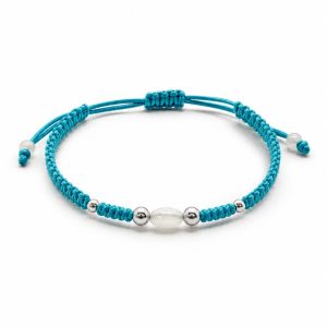 Pulsera macramé Turquesa Madreperla
